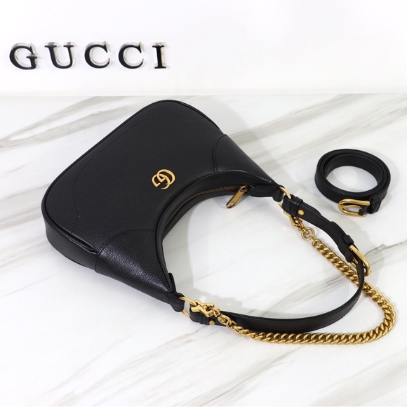 Gucci Black Shoulder Bag with Gold Accents - Picture 8 of 9